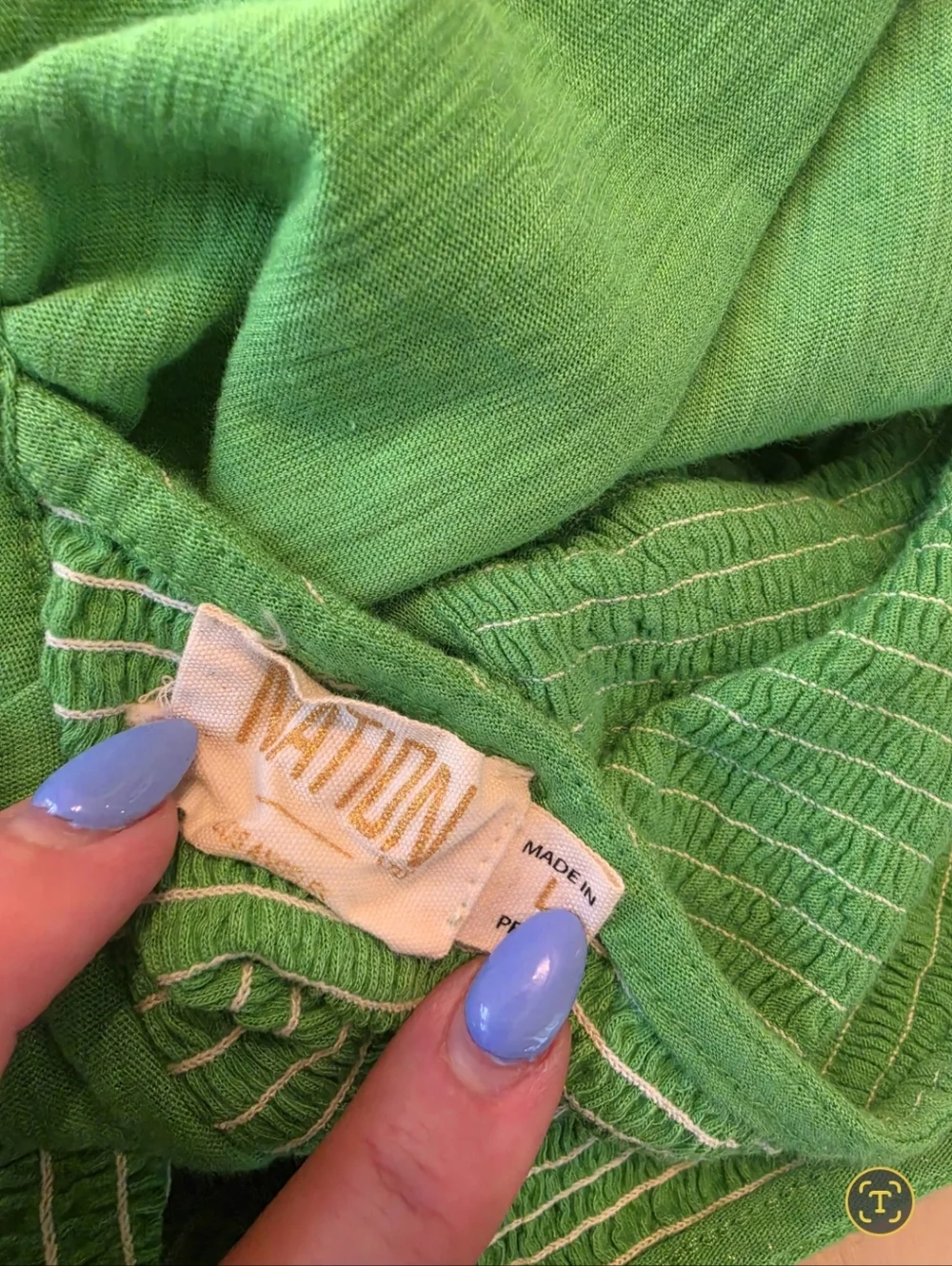 Nation Green Smocked Top